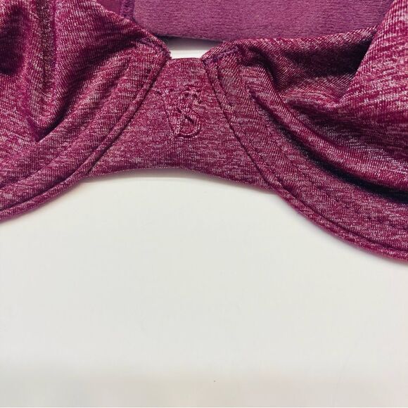 Victoria’s‎ Secret Unlined Semi Demi Underwire Bra Size 32C Burgundy Space Dye - Picture 8 of 9